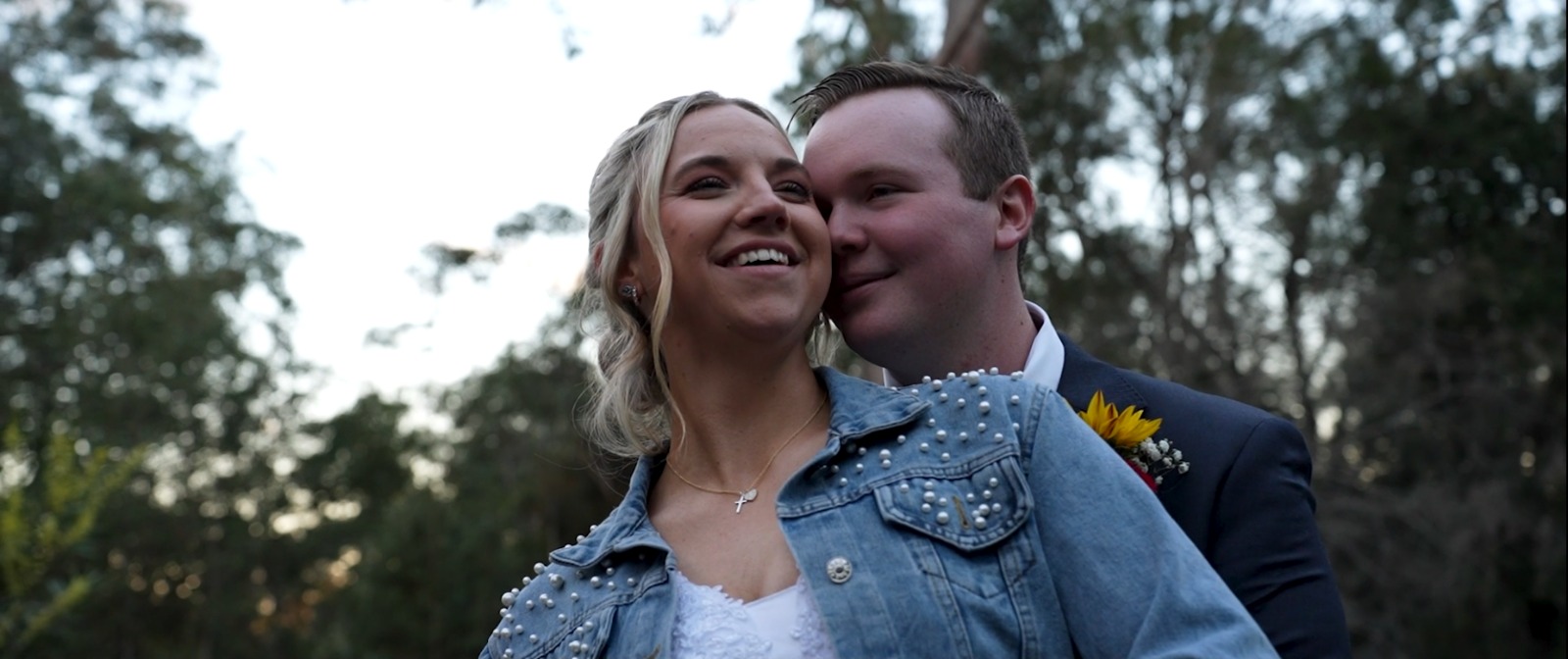 A bride and groom happily laughing before the big Sydney wedding day